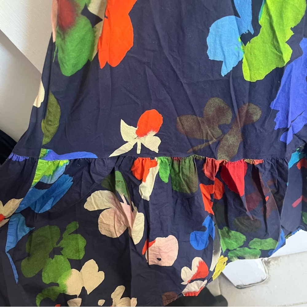 Anthropologie Navy Floral Halter Midi Dress - Picture 10 of 11